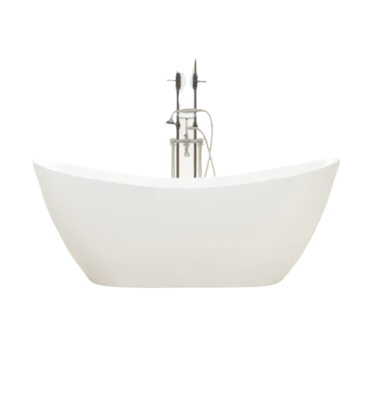 Magnolia Ridge Signature Hardware Sheba 72 Solid Surface Soaking Double Slipper Freestanding Tub with Integrated Drain and Overflow - Matte Finish